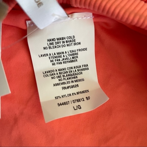 NWT Becca Coral Pink High Waisted High Leg Bikini Bottoms sz L - Picture 6 of 7